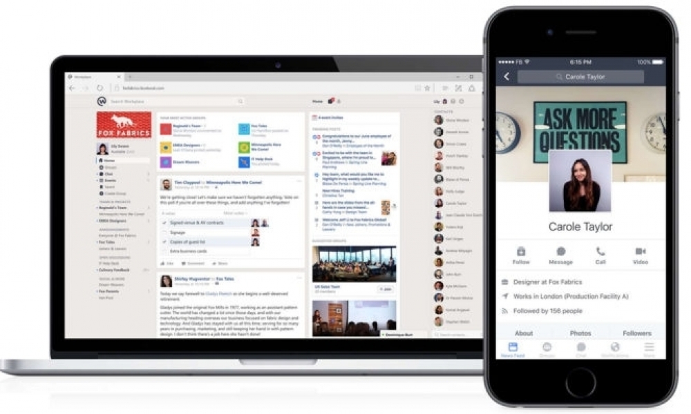 فايس بوك تطلق النسخة النهائية لشبكتها الاجتماعية للأعمال Workplace