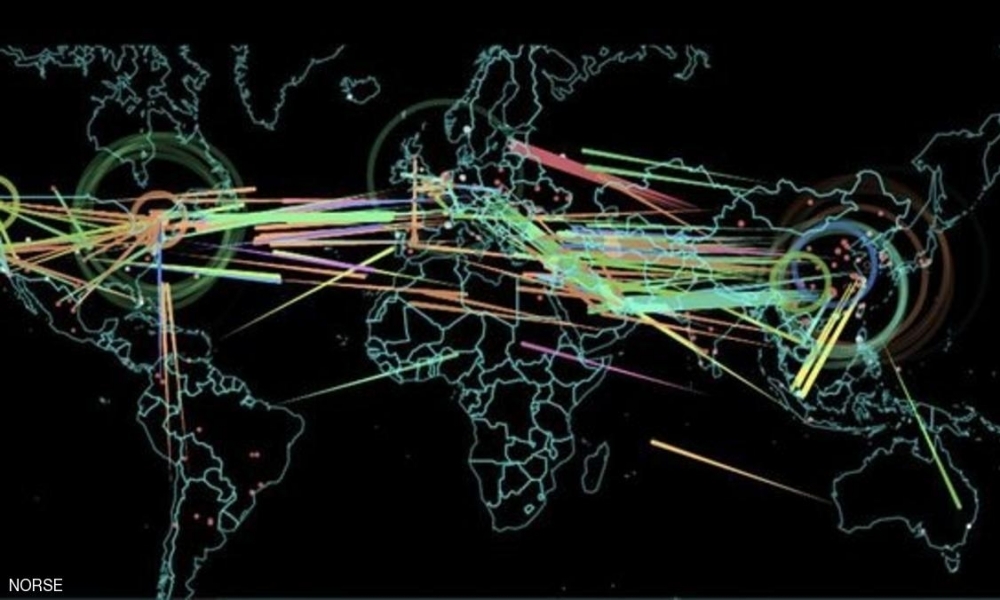 خريطة مباشرة للهجمات الإلكترونية بالعالم لحظة بلحظة